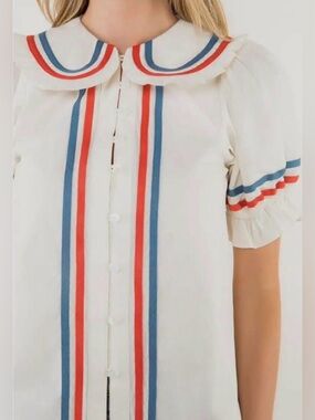 NWT Americana Ribbon Blouses Red White Blue 4th of July Tuckernuck XS S M L
